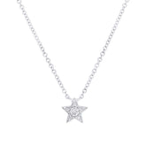 0.06ct 14k White Gold Diamond Star Pendant